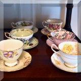 P18. Teacups and saucers. 